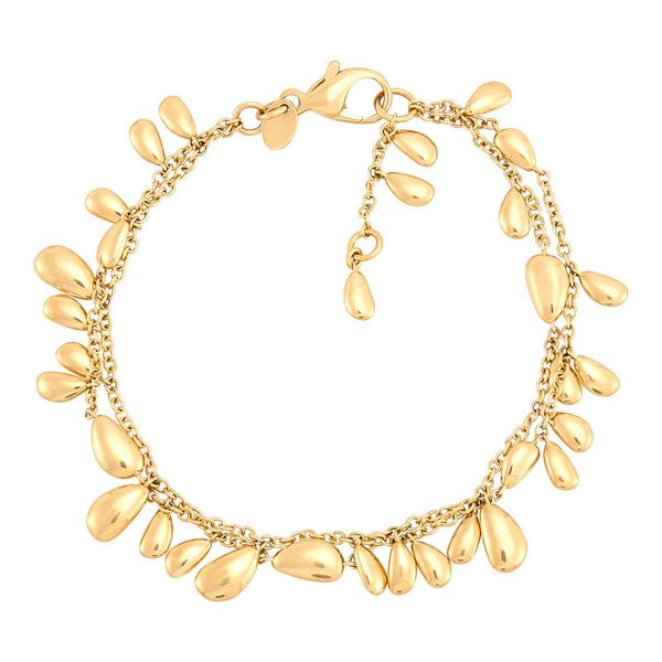 Yellow Gold Polished Multi Teardrop Stations Bracelet SVS Fine Jewelry Oceanside, NY