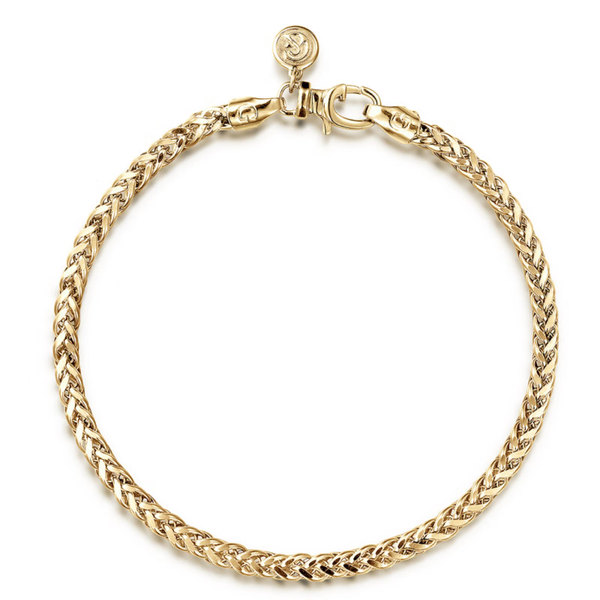 Gabriel & Co. Classic Yellow Gold Wheat Chain Bracelet SVS Fine Jewelry Oceanside, NY