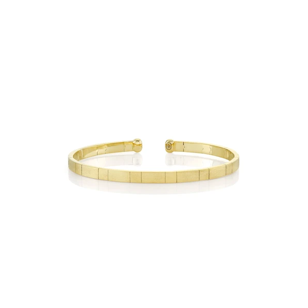 Shy Creation Men's Yellow Gold Matte Cuff Bracelet SVS Fine Jewelry Oceanside, NY