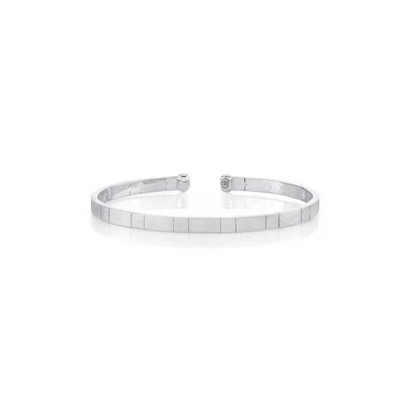 Shy Creation Men's White Gold Matte Cuff Bracelet SVS Fine Jewelry Oceanside, NY