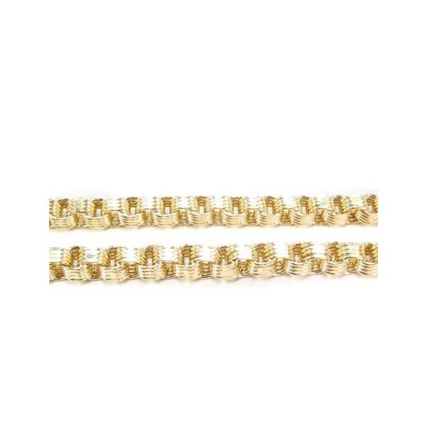 18K Yellow Gold Rolo Fancy Link Bracelet SVS Fine Jewelry Oceanside, NY