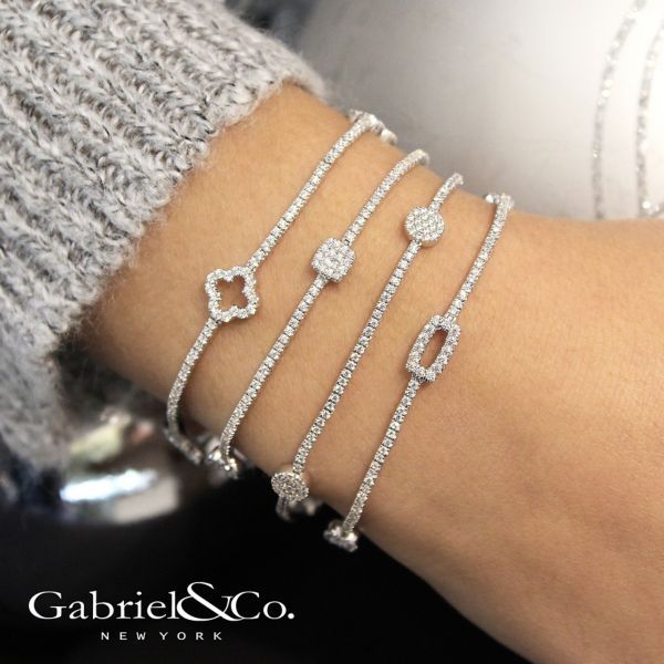 Gabriel & Co. Diamond Bracelet. From the Lusso Diamond Collection in 14k white gold. Features 1.25cttw diamonds. 7.00