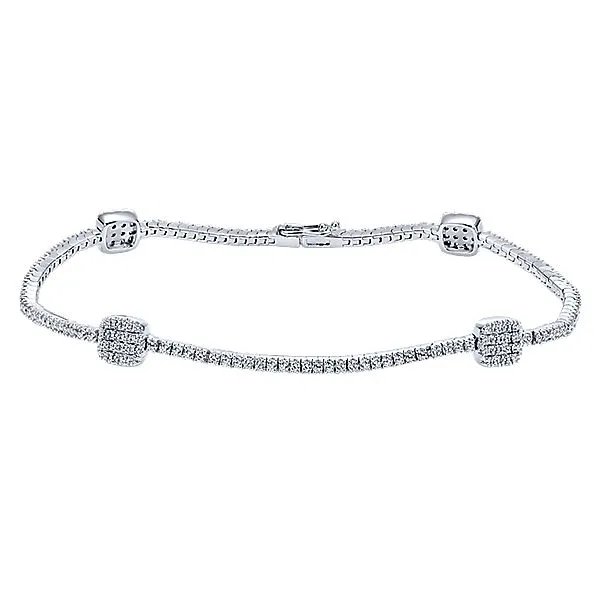 Gabriel & Co. Diamond Bracelet. From the Lusso Diamond Collection in 14k white gold. Features 1.25cttw diamonds. 7.00