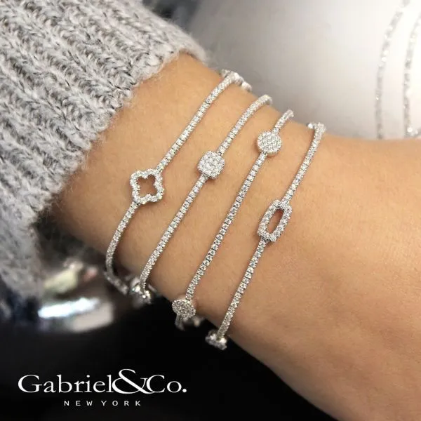 Gabriel & Co. Lusso 14K White Gold Diamond Bracelet Image 4 SVS Fine Jewelry Oceanside, NY