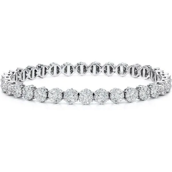 14K White Gold Diamond Cluster Bracelet 5.00Cttw SVS Fine Jewelry Oceanside, NY