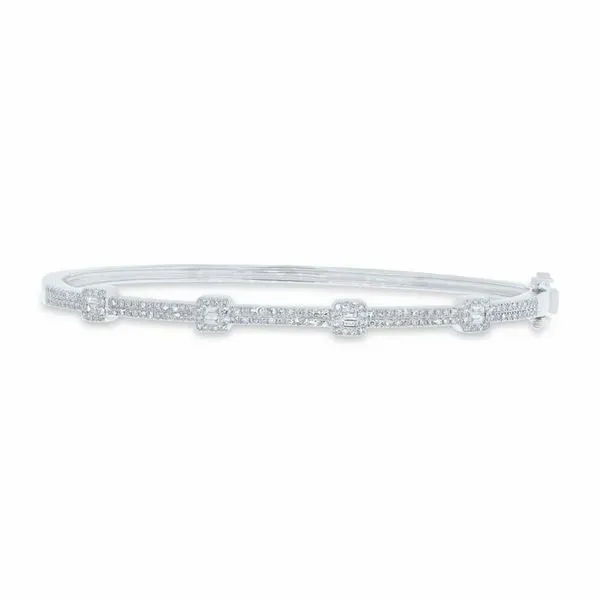 White Gold & Diamond Bangle Bracelet SVS Fine Jewelry Oceanside, NY