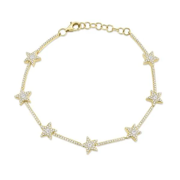 Shy Creation 14K Yellow Gold And Diamond Star Bracelet SVS Fine Jewelry Oceanside, NY