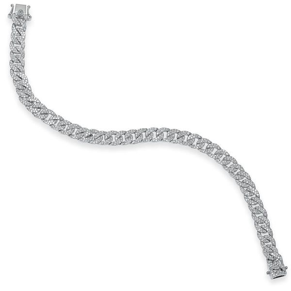 Shy Creation 14K White Gold And Diamond Chain Bracelet Image 2 SVS Fine Jewelry Oceanside, NY