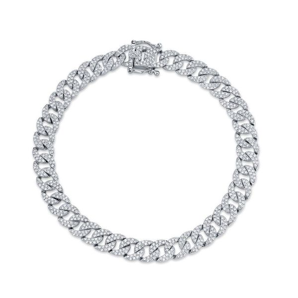 Shy Creation 14K White Gold And Diamond Chain Bracelet SVS Fine Jewelry Oceanside, NY