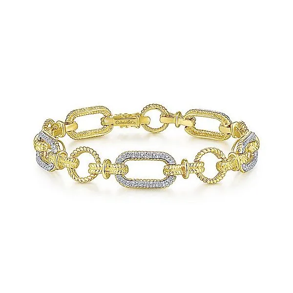 Gabriel & Co. Hampton Yellow-White Gold Diamond Bracelet SVS Fine Jewelry Oceanside, NY