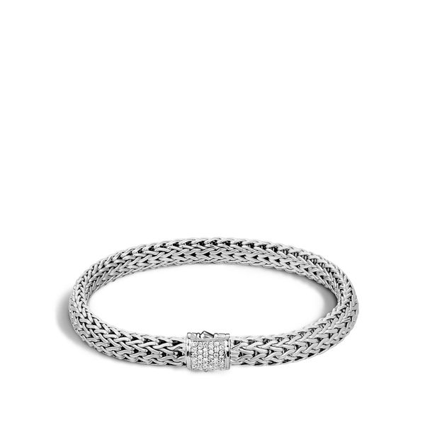 John Hardy Classic Chain Collection Silver Diamond Bracelet SVS Fine Jewelry Oceanside, NY