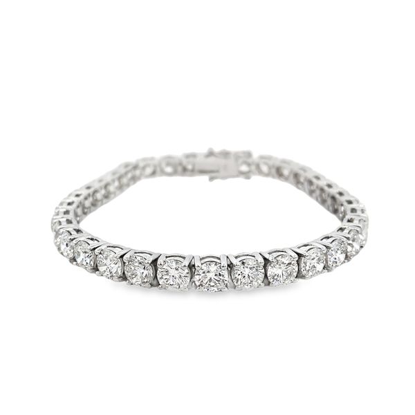 18K White Gold Natural Diamond Tennis Bracelet, 17.02 ctw SVS Fine Jewelry Oceanside, NY