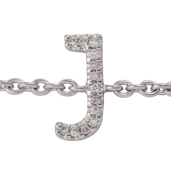 Sterling Silver Diamond Initial 