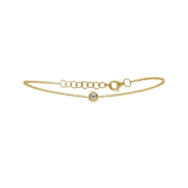 Shy Creation 14K Yellow Gold And Diamond Bezel Bracelet SVS Fine Jewelry Oceanside, NY