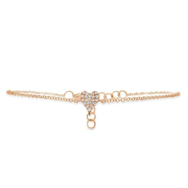 Shy Creation 14K Rose Gold And Diamond Heart Bracelet SVS Fine Jewelry Oceanside, NY