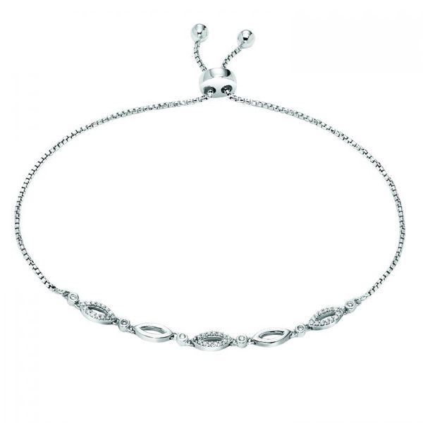 Sterling Silver & Diamond Bracelet, 0.125Cttw, 10