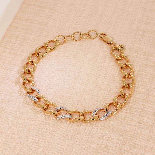 Ella Stein Triple Diamond Link Bracelet, .24ctw SVS Fine Jewelry Oceanside, NY