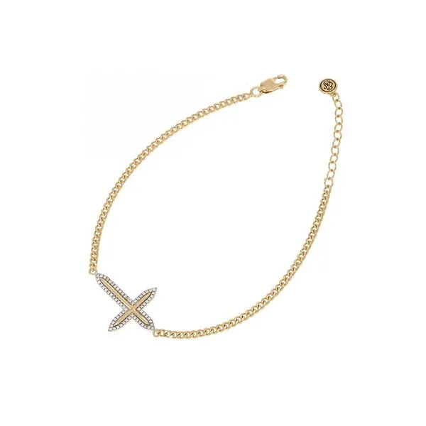 Ella Stein Faith Yellow Gold Plated Sterling Silver Bracelet SVS Fine Jewelry Oceanside, NY