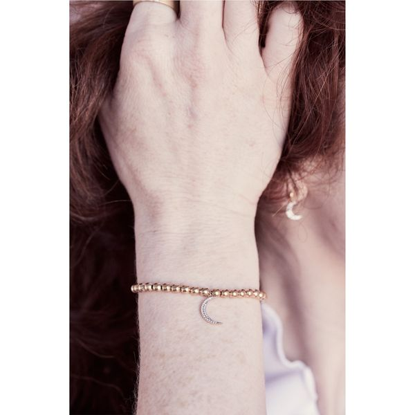 Ella Stein Diamond Crescent Moon Beaded Bracelet, .05ctw Image 2 SVS Fine Jewelry Oceanside, NY
