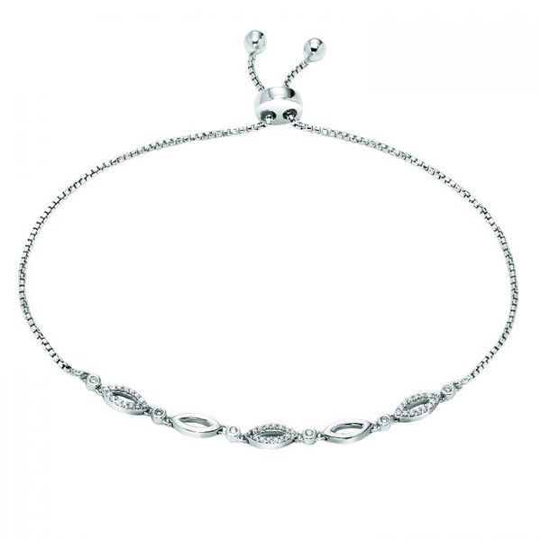 Diamond Marquise Teardrop Pattern Bolo Bracelet- Adjustable Image 2 SVS Fine Jewelry Oceanside, NY