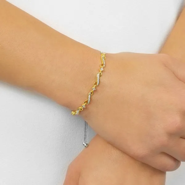 Diamond Vintage Style Solitaire Bolo Bracelet- Adjustable Image 3 SVS Fine Jewelry Oceanside, NY