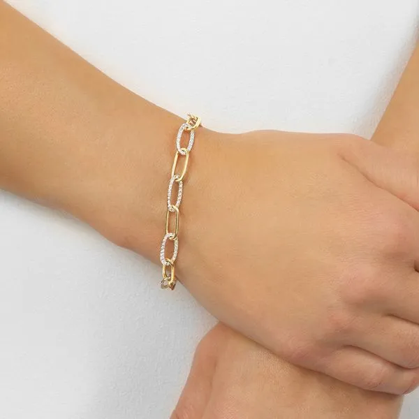 Diamond Paperclip Link Bracelet- 1.5ctw Image 2 SVS Fine Jewelry Oceanside, NY