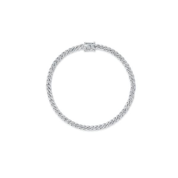 Shy Creation White Gold Diamond Link Bracelet SVS Fine Jewelry Oceanside, NY