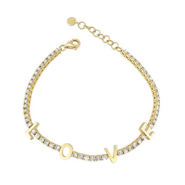 Diamond LOVE Tennis Bracelet, 1.62ctw Image 4 SVS Fine Jewelry Oceanside, NY