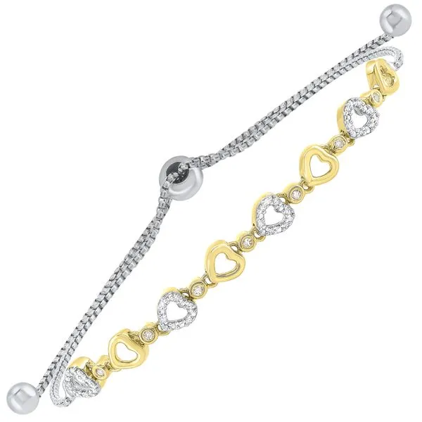 Diamond Heart Pattern Bolo Bracelet SVS Fine Jewelry Oceanside, NY