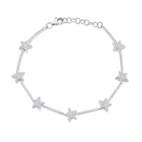 Shy Creation White Gold Diamond Star Tennis Bracelet SVS Fine Jewelry Oceanside, NY