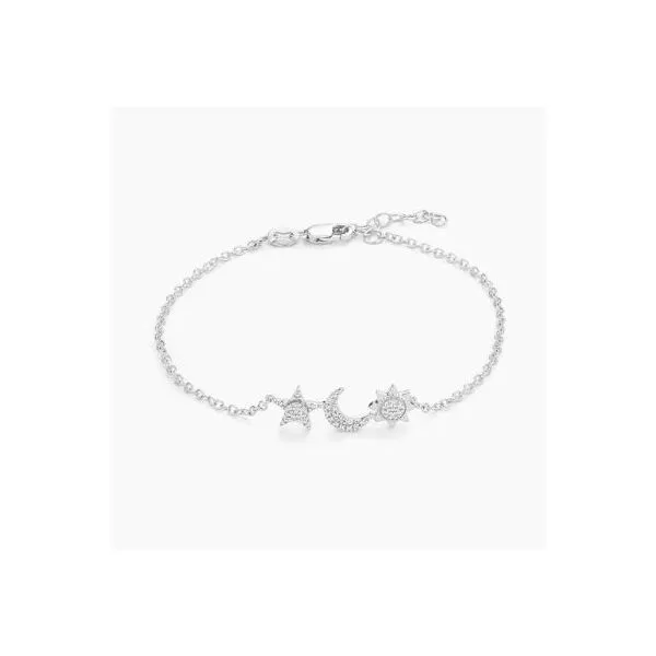 Ella Stein Star, Moon & Sun Sterling Silver Chain Bracelet SVS Fine Jewelry Oceanside, NY