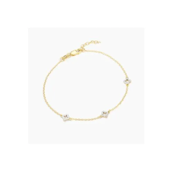 Ella Stein Diamond Station Gold Plated Silver Tennis Bracelet SVS Fine Jewelry Oceanside, NY