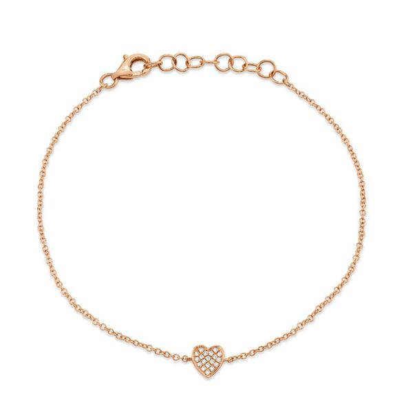 Shy Creation Rose Gold And Diamond Heart Bracelet SVS Fine Jewelry Oceanside, NY