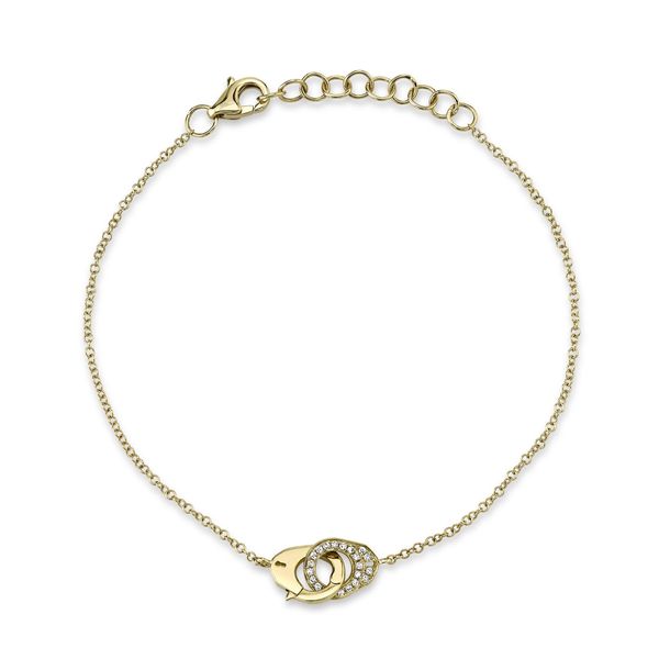 Shy Creation Yellow Gold Diamond Handcuff Bracelet SVS Fine Jewelry Oceanside, NY