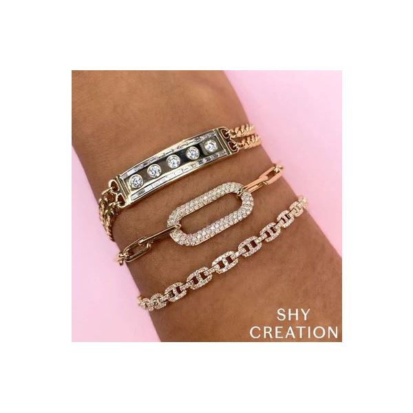 Shy Creation White Gold Diamond Link Bracelet Image 2 SVS Fine Jewelry Oceanside, NY