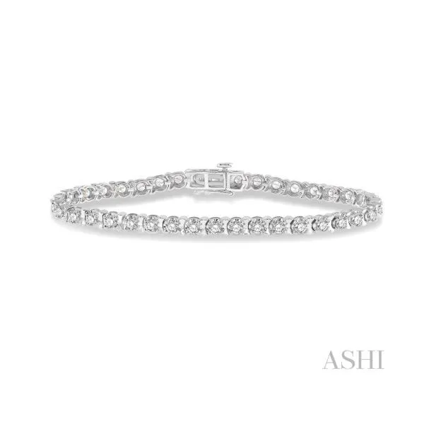 White Gold Diamond Tennis Tulip Bracelet SVS Fine Jewelry Oceanside, NY