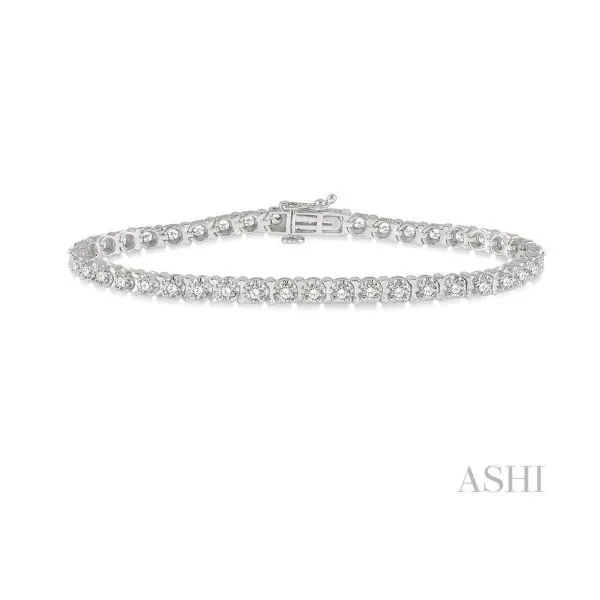 White Gold Diamond Tennis Tulip Bracelet SVS Fine Jewelry Oceanside, NY