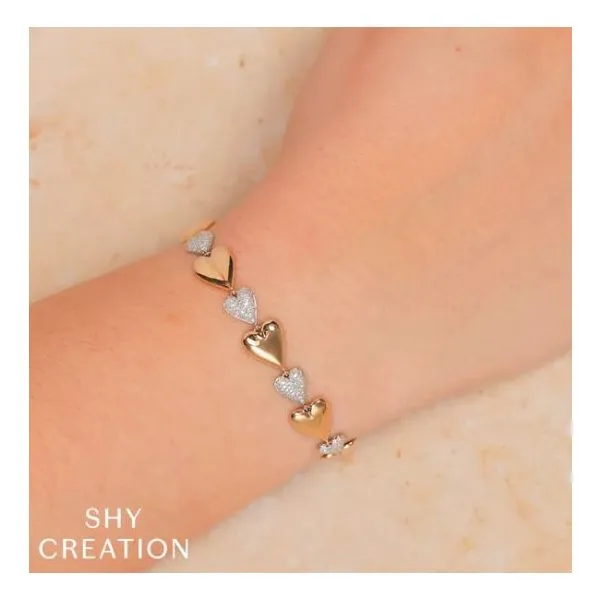 Shy Creation Yellow & White Gold Diamond Bracelet