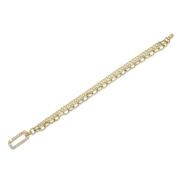Shy Creation Yellow Gold Diamond Link Bracelet Image 5 SVS Fine Jewelry Oceanside, NY
