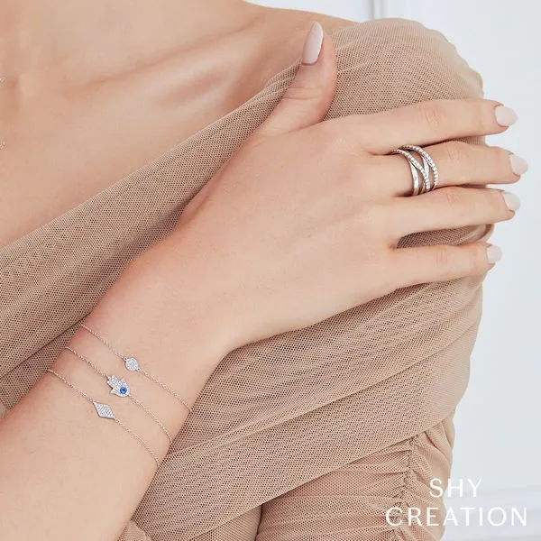 Shy Creation White Gold, Diamond, & Sapphire Bracelet Image 5 SVS Fine Jewelry Oceanside, NY