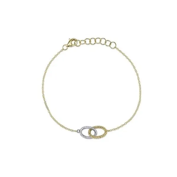 Shy Creation Yellow & White Gold Diamond Bracelet