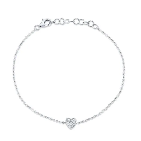 Shy Creation White Gold And Diamond Heart Bracelet