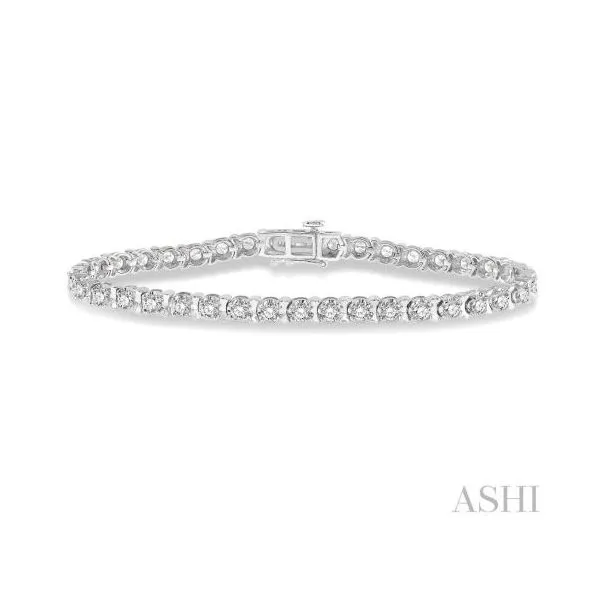Diamond Tennis Tulip Set Bracelet, 4ctw
