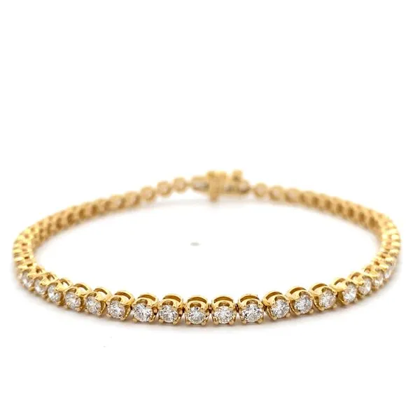 Yellow Gold Diamond Tennis Bracelet, 3Cttw Image 2 SVS Fine Jewelry Oceanside, NY