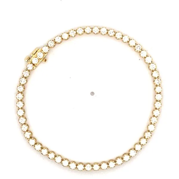 Yellow Gold Diamond Tennis Bracelet, 3Cttw Image 4 SVS Fine Jewelry Oceanside, NY