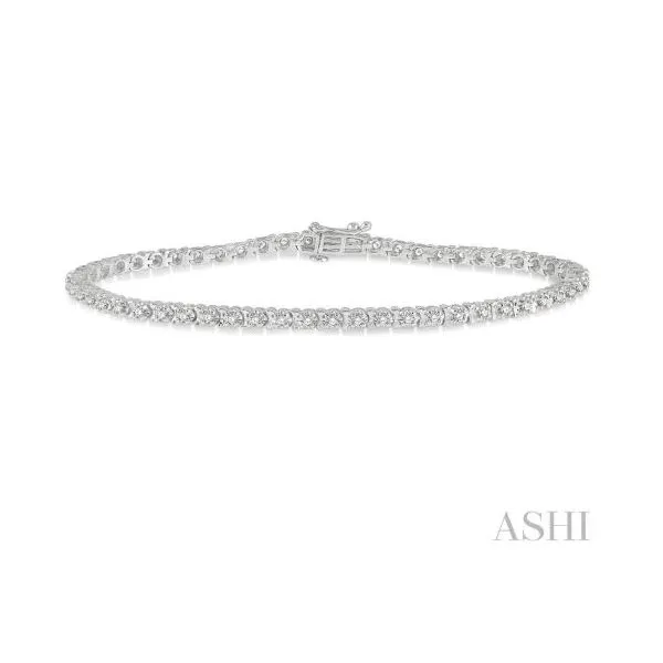 White Gold Diamond Tennis Tulip Bracelet SVS Fine Jewelry Oceanside, NY