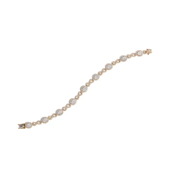 Yellow & White Gold Diamond Oval And Infinity Bracelet Image 2 SVS Fine Jewelry Oceanside, NY