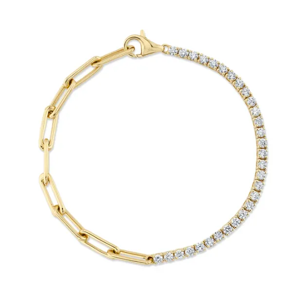 Shy Creation Yellow Gold Diamond Bracelet SVS Fine Jewelry Oceanside, NY