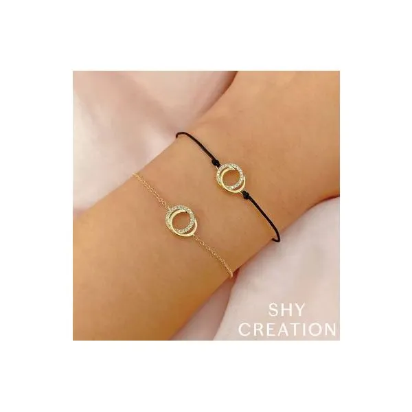 Shy Creation 14K Yellow Gold Diamond Love Knot Bracelet, 0.07cttw Image 2 SVS Fine Jewelry Oceanside, NY