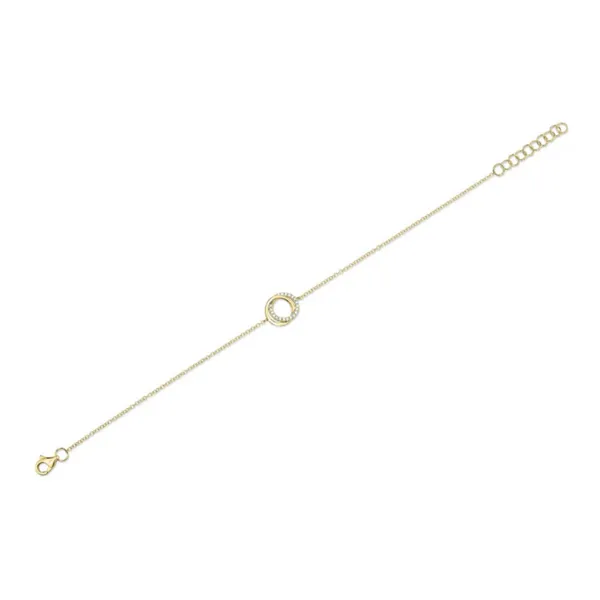 Shy Creation 14K Yellow Gold Diamond Love Knot Bracelet, 0.07cttw Image 4 SVS Fine Jewelry Oceanside, NY